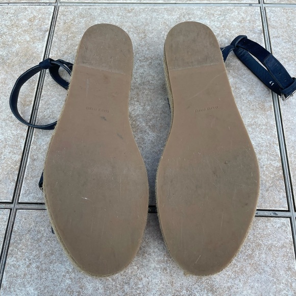 Miu Miu Suede Platform Espadrilles, Blue, Women's - Picture 11 of 13